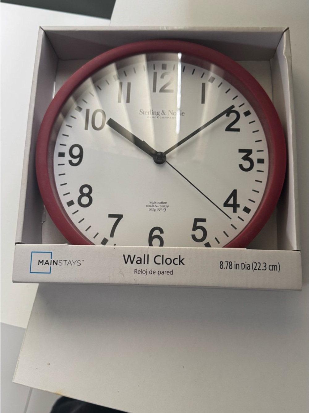 Mainstays Red and White Round Wall Clock